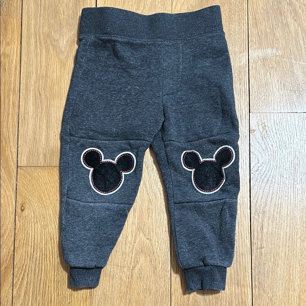 Mickey Kids Gray Jogger Pants with Mouse Ears